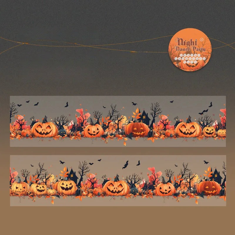 Dark Horror Style Halloween Theme PET Waterproof Tape 200cm Festive Costume Card Mask Decoration Creative Mosaics Material
