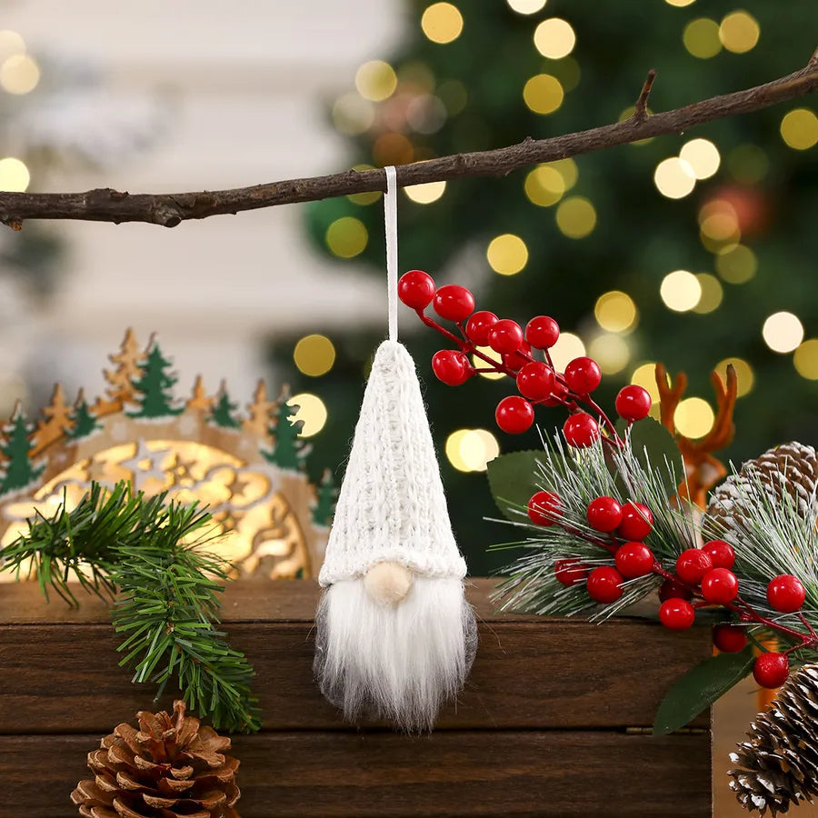 New Christmas Decorations Knitted Red Pendant Faceless Santa Claus Ornament For Christmas Tree American And Cartoon Style