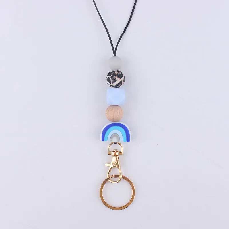 casual geometric silica gel rope keychain