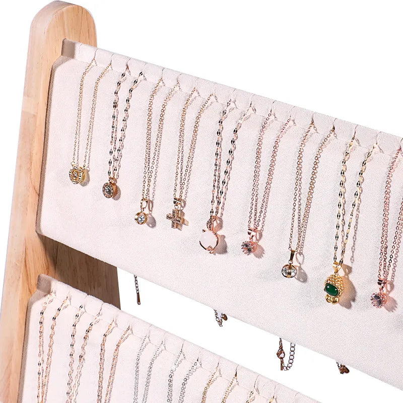 Simple Style Solid Color solid wood Patchwork Jewelry Display