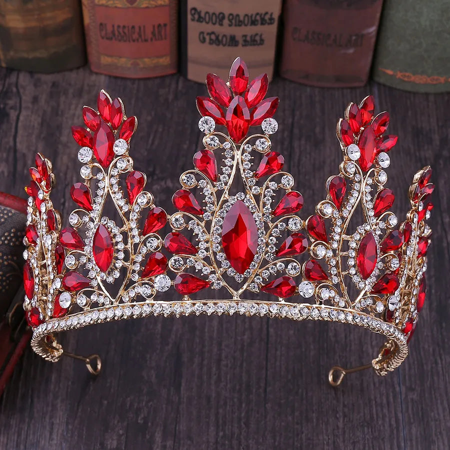retro crown alloy inlay crystal rhinestones crown 1 piece