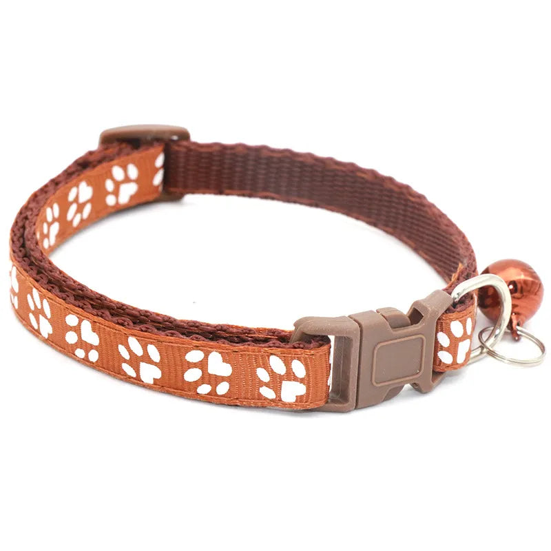 casual pp solid color footprint pet collar