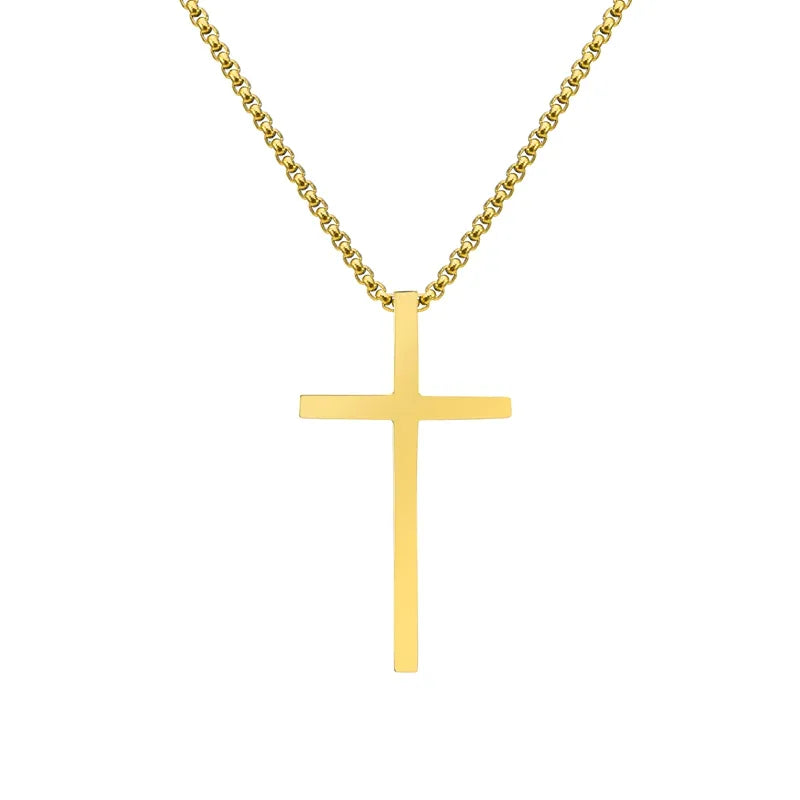 Casual Vacation Cross 304 Stainless Steel Plating 18K Gold Plated Men's