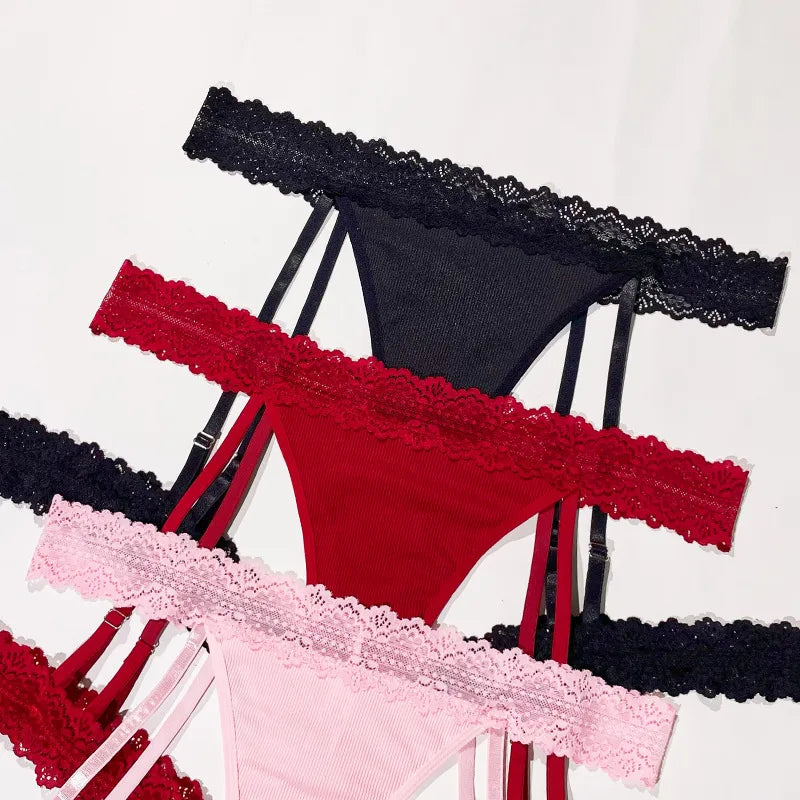 Size New plus Size Underwear Women's Garter Lace Sexy Hot Girl plus Size Underwear Women's Low Waist in Stock