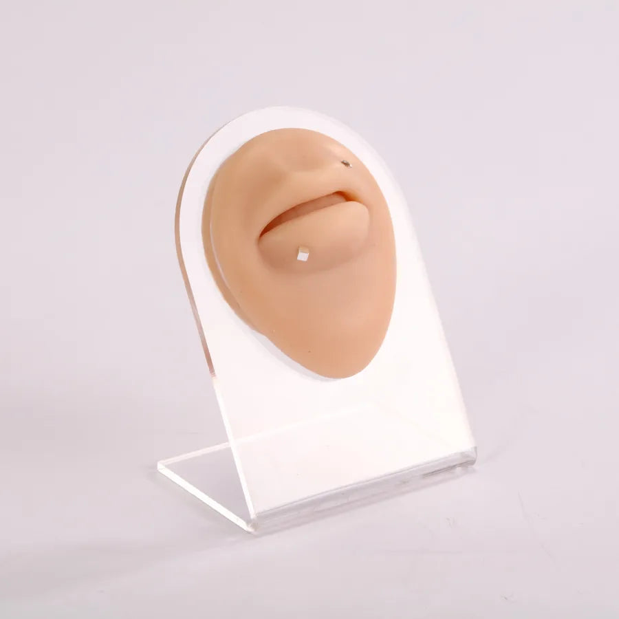 silicone simulation fake ear facial features teaching practice props nose mouth navel stud ring accessories display stand model