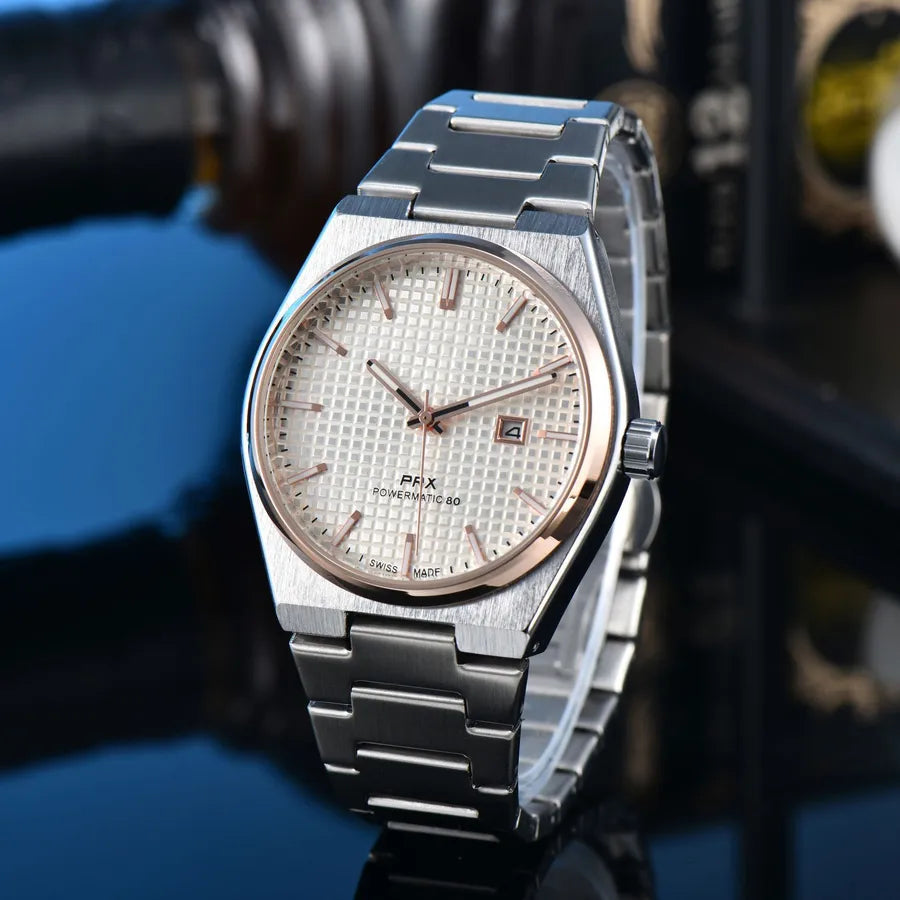 Business Classic Style Color Block Solid Color Horseshoe Buckle Quartz Men's Watches
