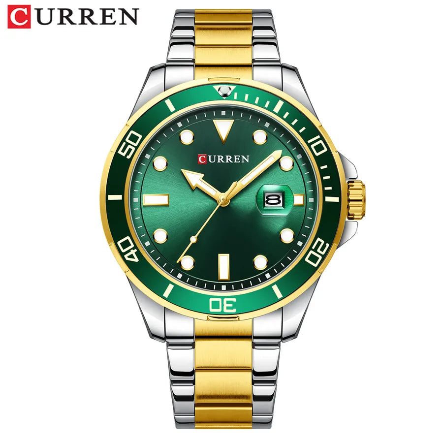 Casual Color Block Single Folding Buckle Quartz Watch Men's Watches