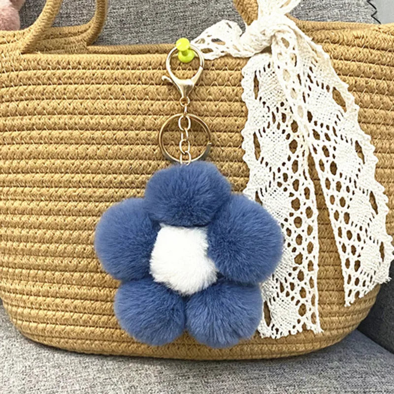 cute flower metal keychain