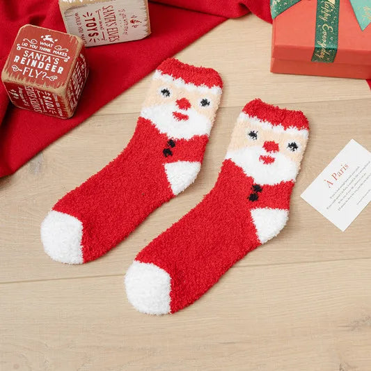 Christmas Christmas Women's Cartoon Polyester Jacquard Crew Socks A Pair