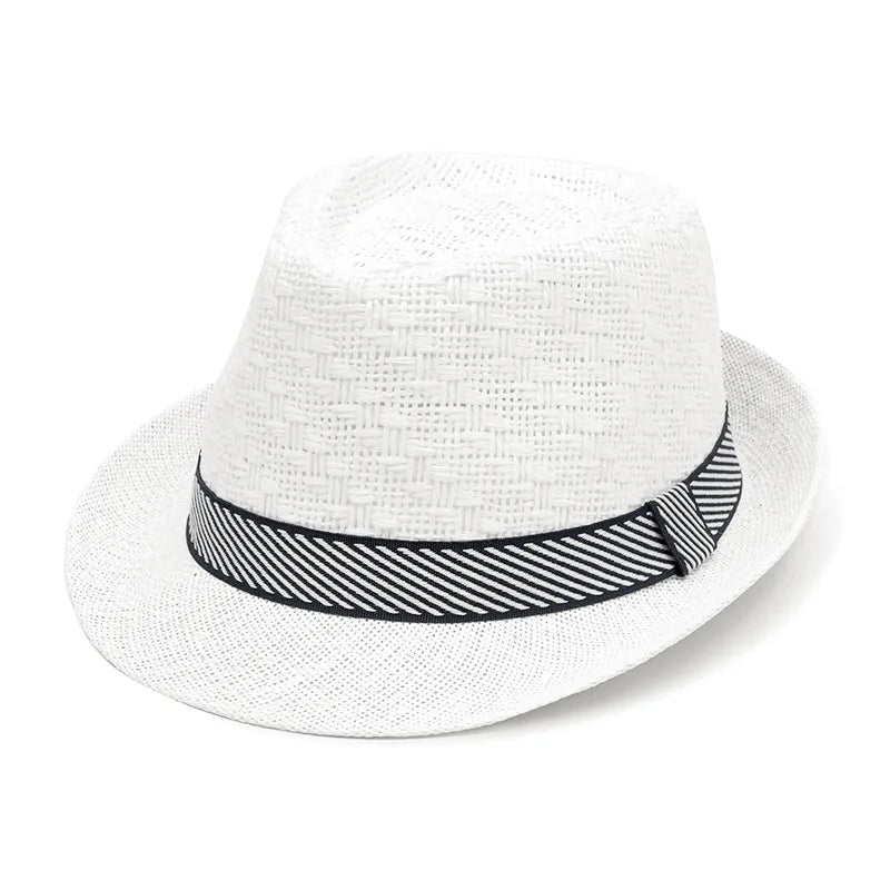 Unisex Casual Style Vacation Solid Color Curved Eaves Straw Hat