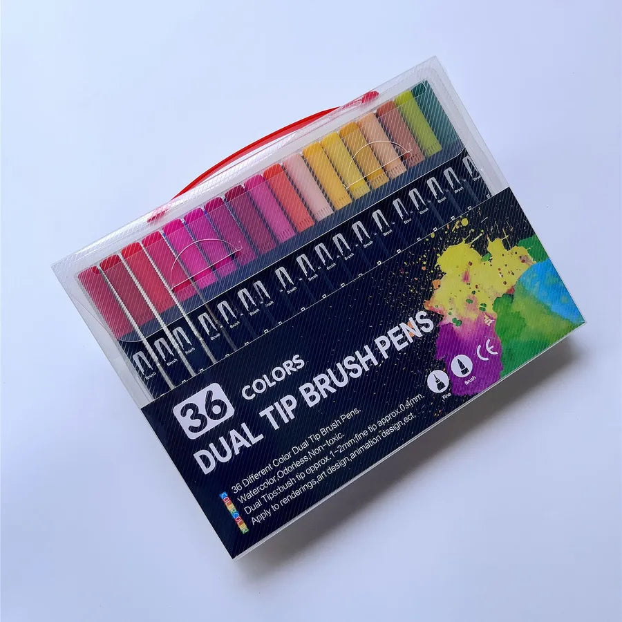 new arrival black rod double-headed marker watercolor pen set art supplies