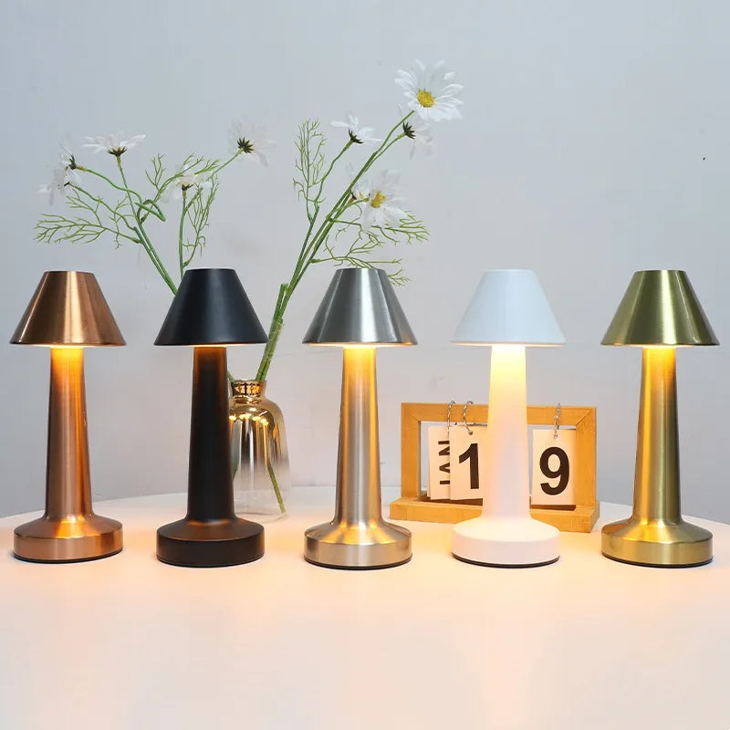 Modern Nordic Creative Bedside Bar Bedroom USB Charging Touch Iron Art Dumbbell Table Lamp Night Light Atmosphere Decorative Lamp