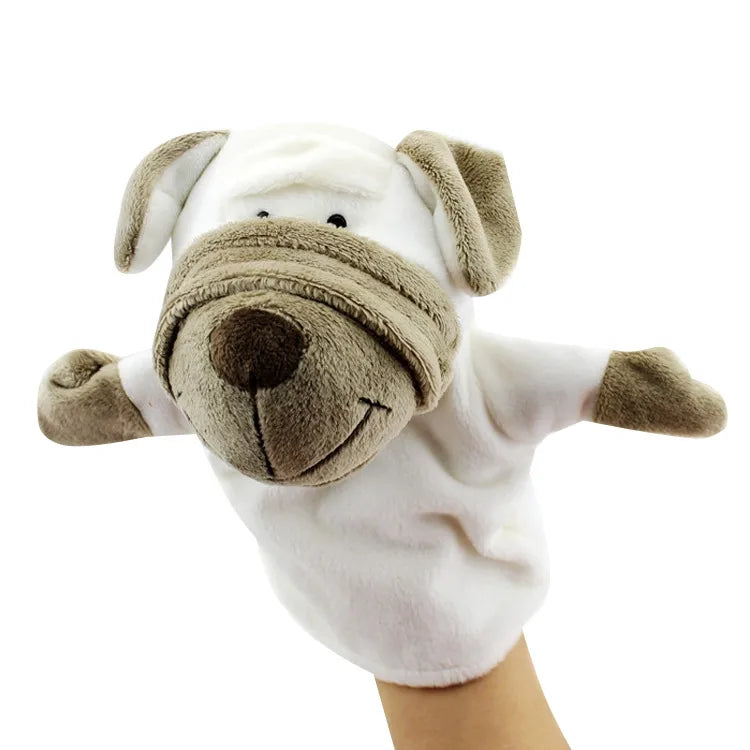 Can open mouth cartoon animal plush hand puppet parent-child toy mouth can move a variety of styles  spot mixed batch