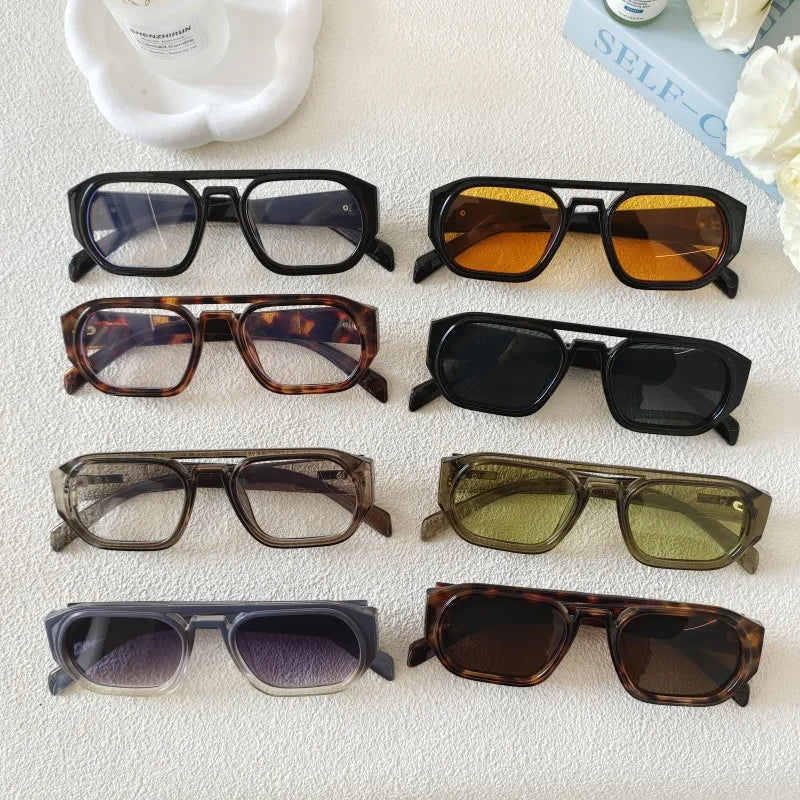 Vacation Solid Color Resin Square Full Frame Men's Sunglasses