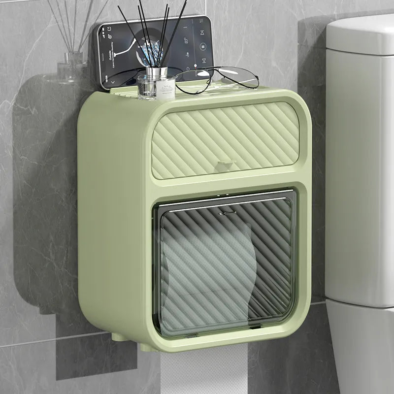 Household Wall-Hanging Tissue Box Bathroom Toilet Punch-Free Storage Storage Toilet Multifunctional Roll Paper Tissue Holer