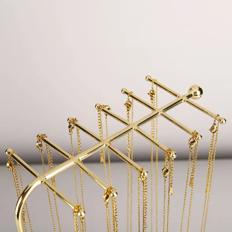 Iron Art Necklace Display Stand Home Use Jewelry Holder Storage Bracelet Stand Stall Hanging Pendant Stand Accessory Rack