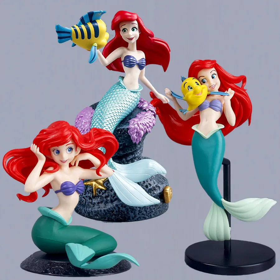 Ocean World theme cake decoration standing sitting mermaid scene hand-made model car doll