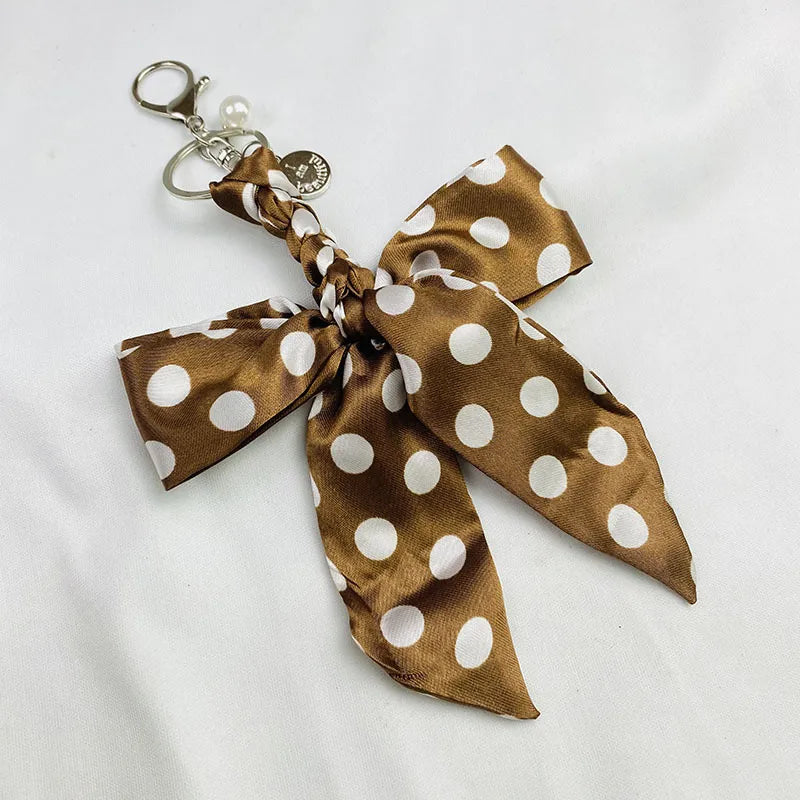 Sweet Simple Style Bow Knot Cloth Metal Unisex Bag Pendant Keychain