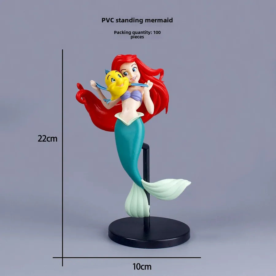 Ocean World theme cake decoration standing sitting mermaid scene hand-made model car doll