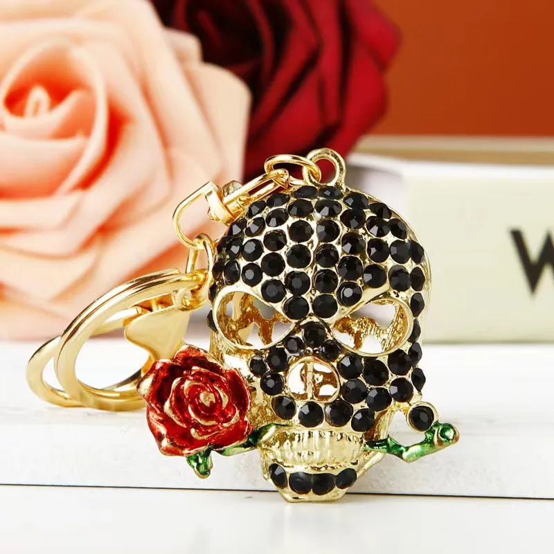 Simple Style Skull Zinc alloy Diamond Halloween Unisex Bag Pendant Keychain