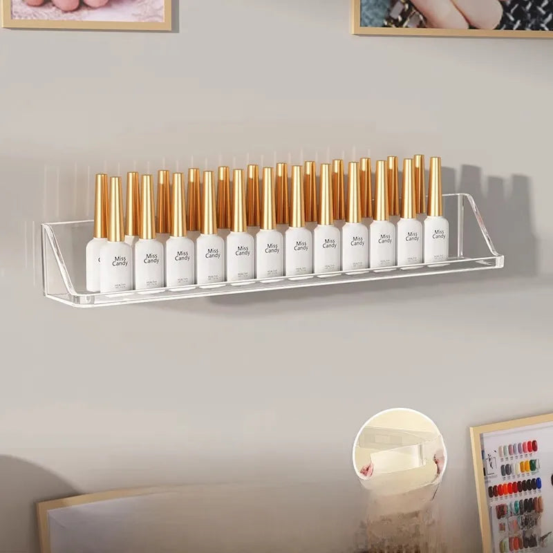 Nail Art Wall Storage Rack Punch-Free Wall Hanging Nail Art Plate Wall Decoration Acrylic Nail Polish Adhesive Display Rack