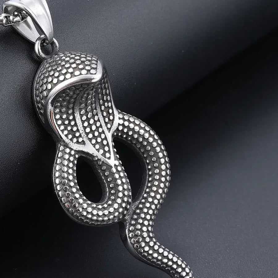 Retro Punk Snake 304 Stainless Steel Plating Men's