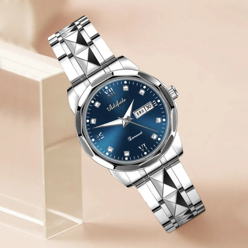 Avery Feida Steel Band Quartz Watch Ladies Shake Voice Live Explosions Wholesale Waterproof Luminous Ultra-thin Double Butterfly Buckle