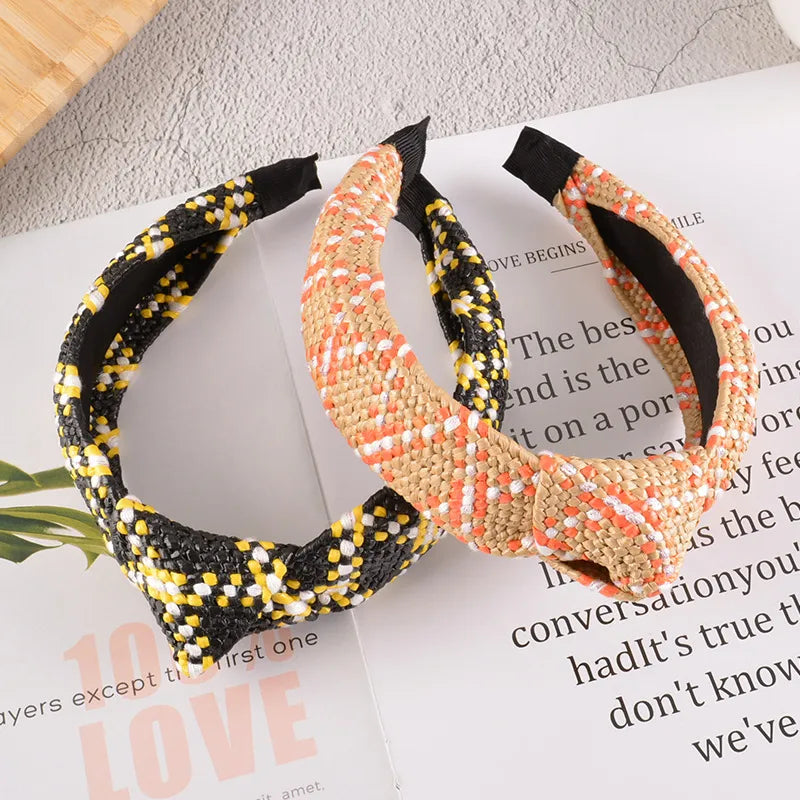 new simple straw braided hair band