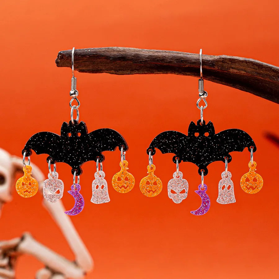 Princess Style Alloy Geometric Pattern Halloween Bat Earrings  INS Trendy Jewelry For Online Shopping