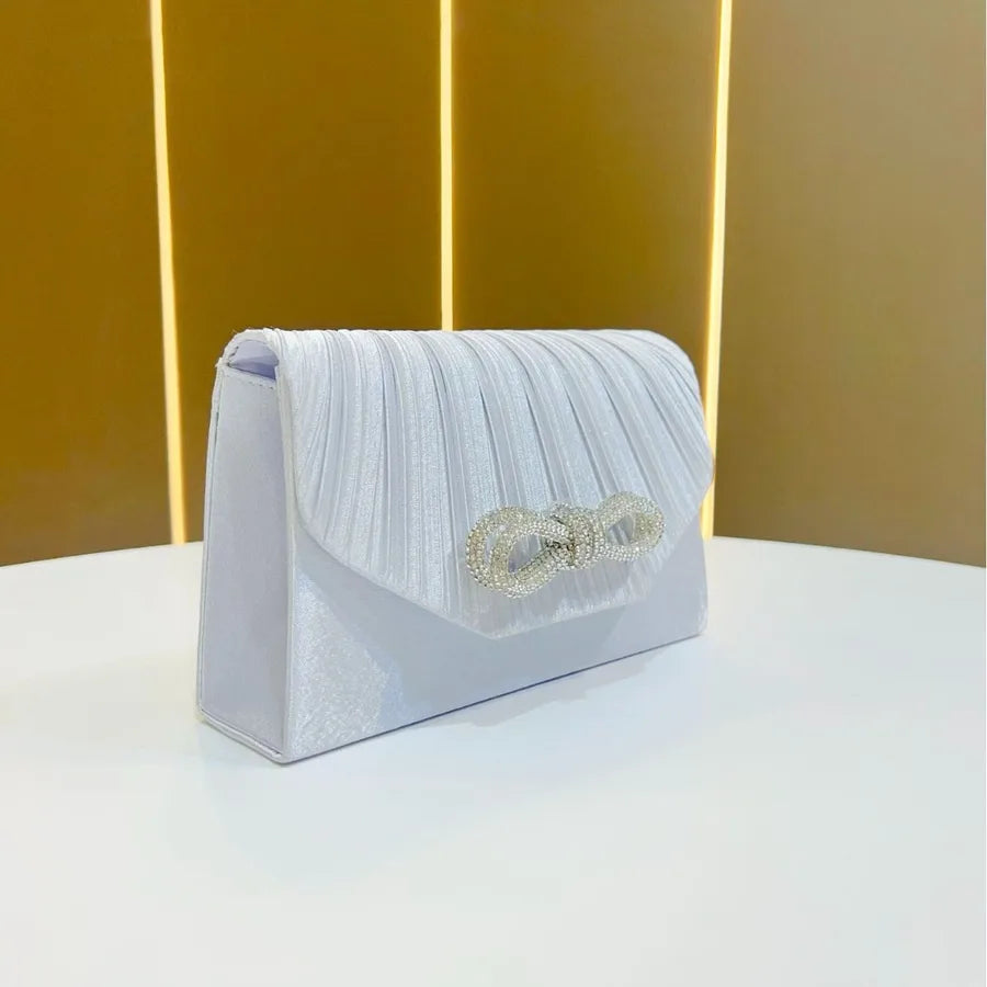 Handmade Butterfly Knot Full Drill Rhinestone Elegant Personality Clutch Bag Square Polyester Evening Bag Luxury Sensation
