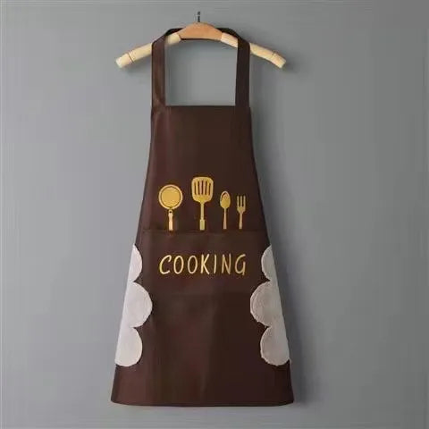 casual solid color pvc apron 1 piece