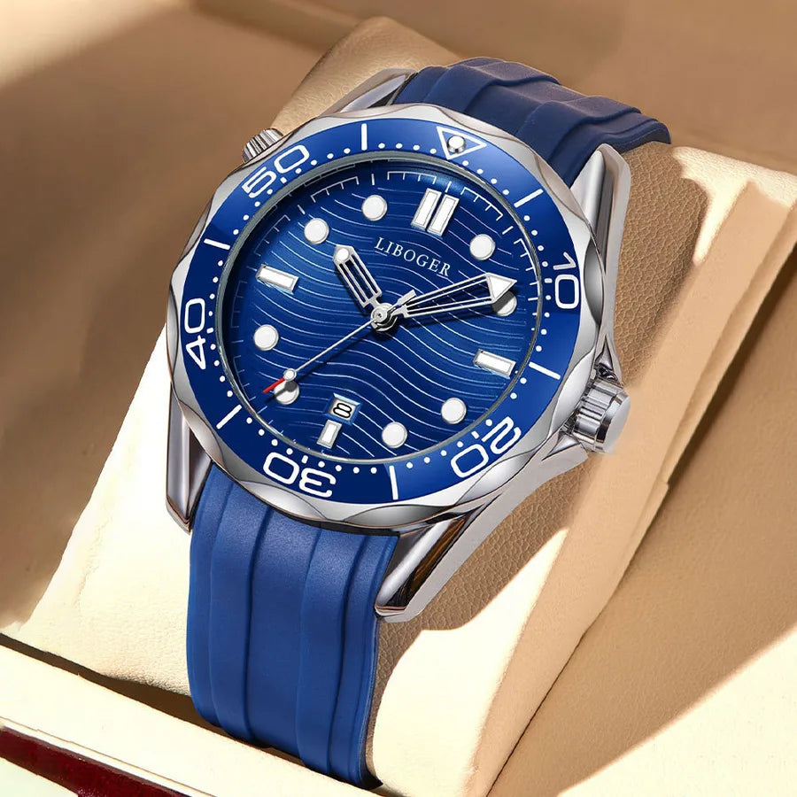 Casual Solid Color Buckle Quartz Men's Watches