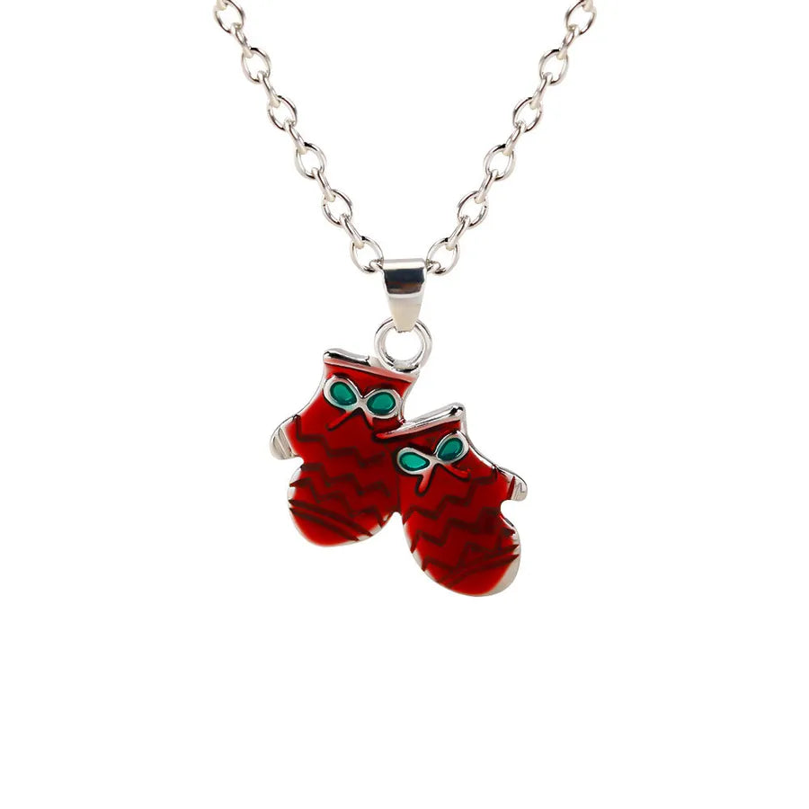 Christmas Themed Alloy Pendant Necklace With Bell Snowflake Design Geometric Pattern For Men And Women Christmas Tree Santa Claus Deer Stick