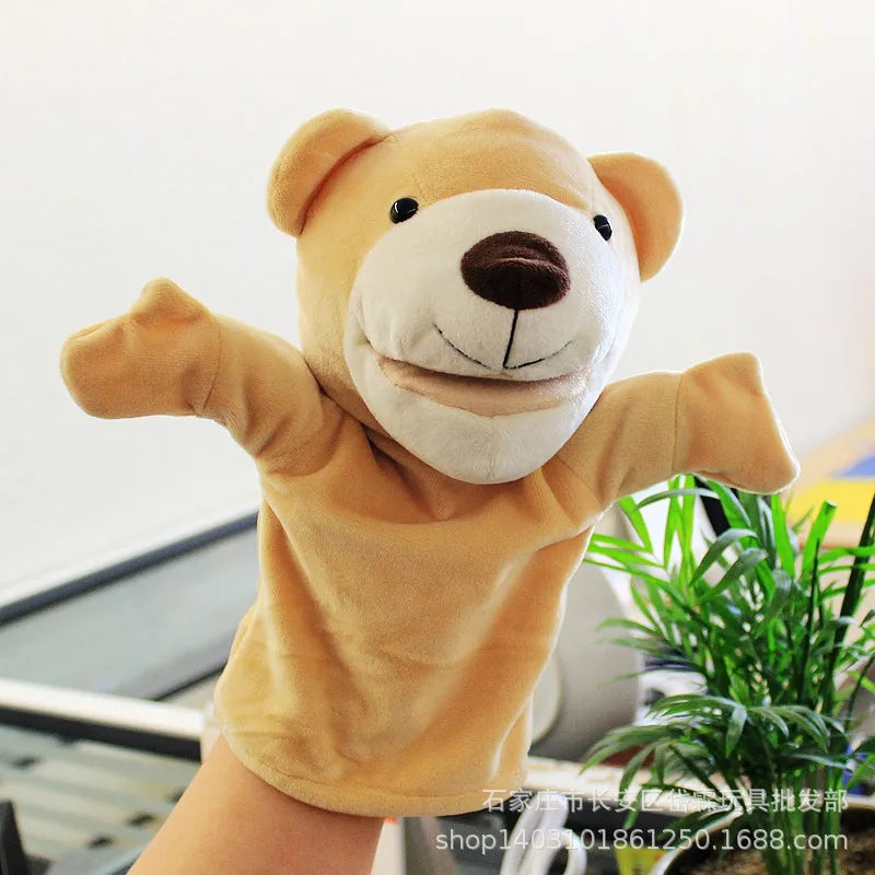 Can open mouth cartoon animal plush hand puppet parent-child toy mouth can move a variety of styles  spot mixed batch