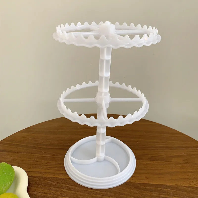 Multi-Layer Rotating Earring Storage Rack Women's Jewelry Display Stand Bracelet Necklace Small Accessories Holder Hair Tie