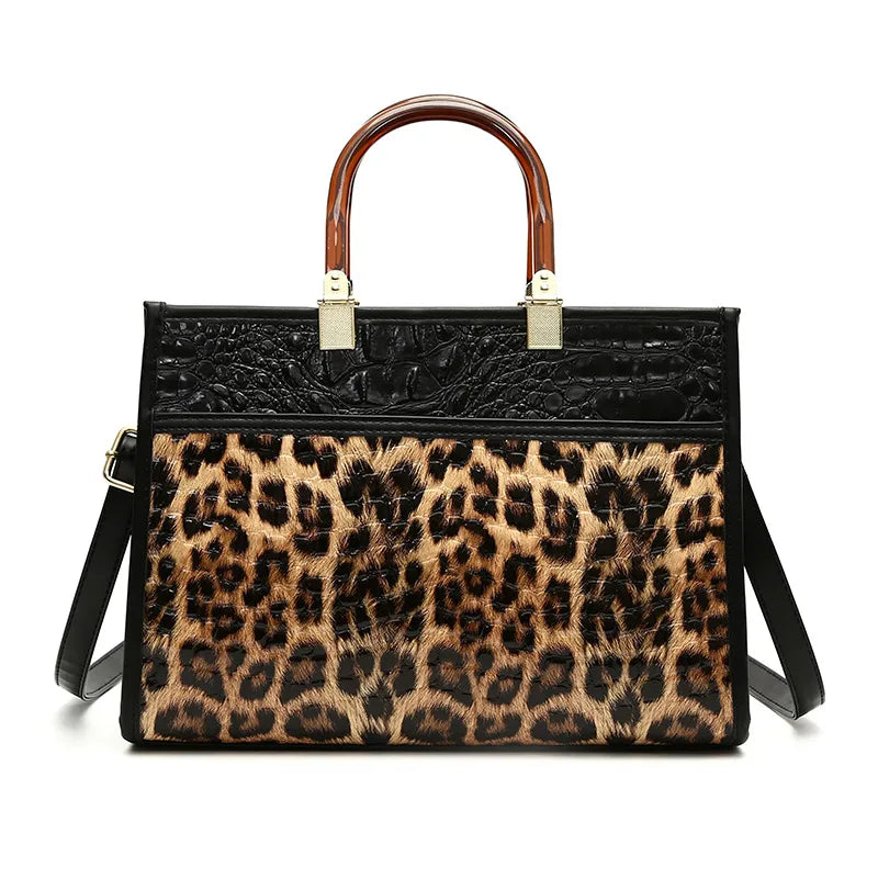 Women's Large Pu Leather Crocodile Vintage Style Streetwear Square Zipper Shoulder Bag