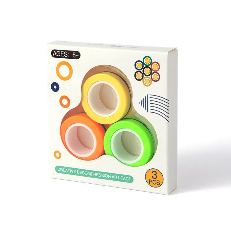 Spot wholesale fingertip gyro finger magnetic ring decompression toy magnetic ring gyro fingertip decompression magnetic