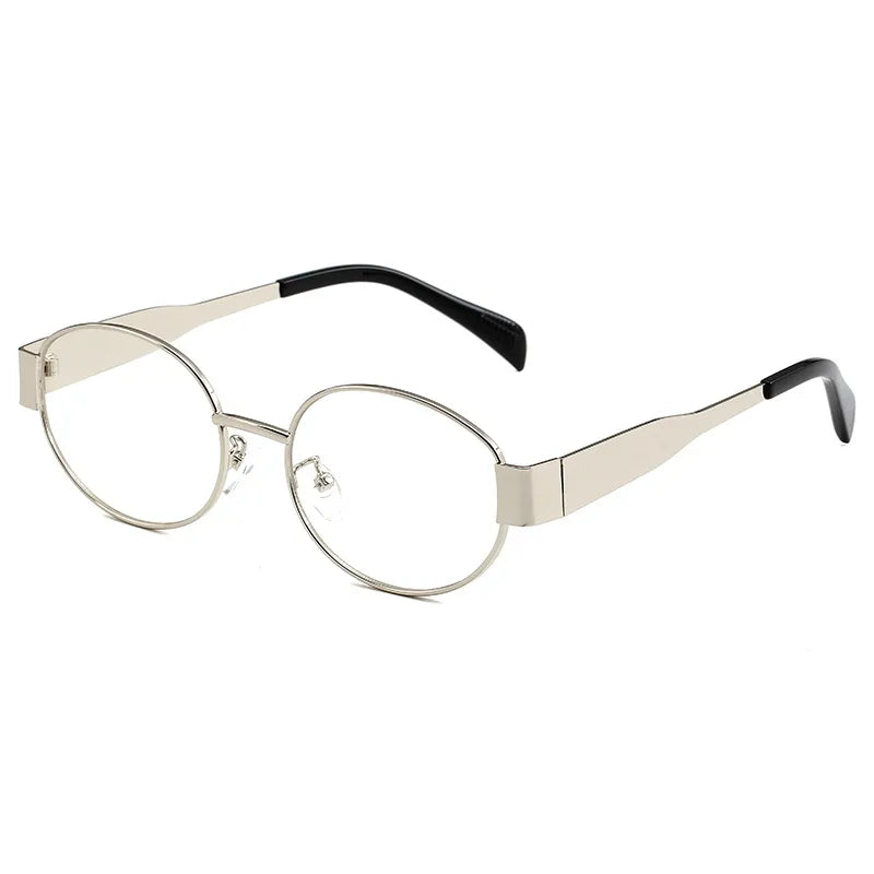 Simple Style Classic Style Color Block Ac Oval Frame Full Frame Glasses