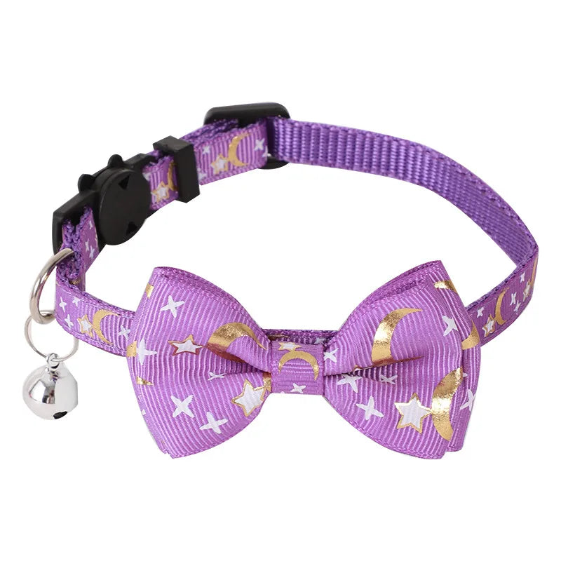 casual classic style polyester bow knot pet collar