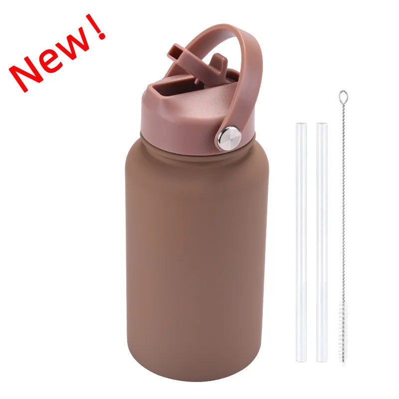 casual solid color stainless steel water bottles