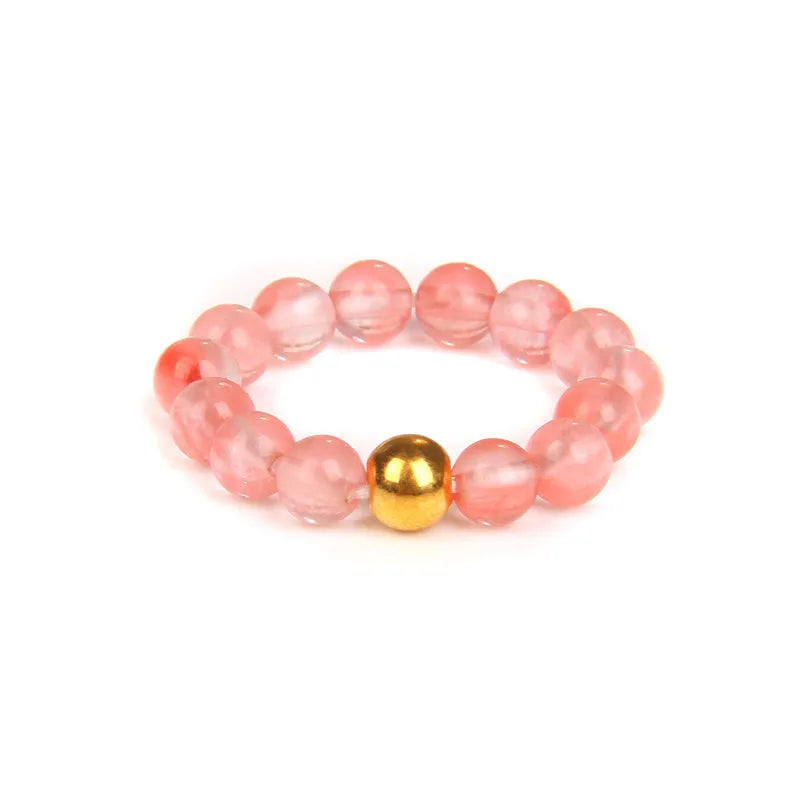 retro solid color natural stone beaded rings 1 piece