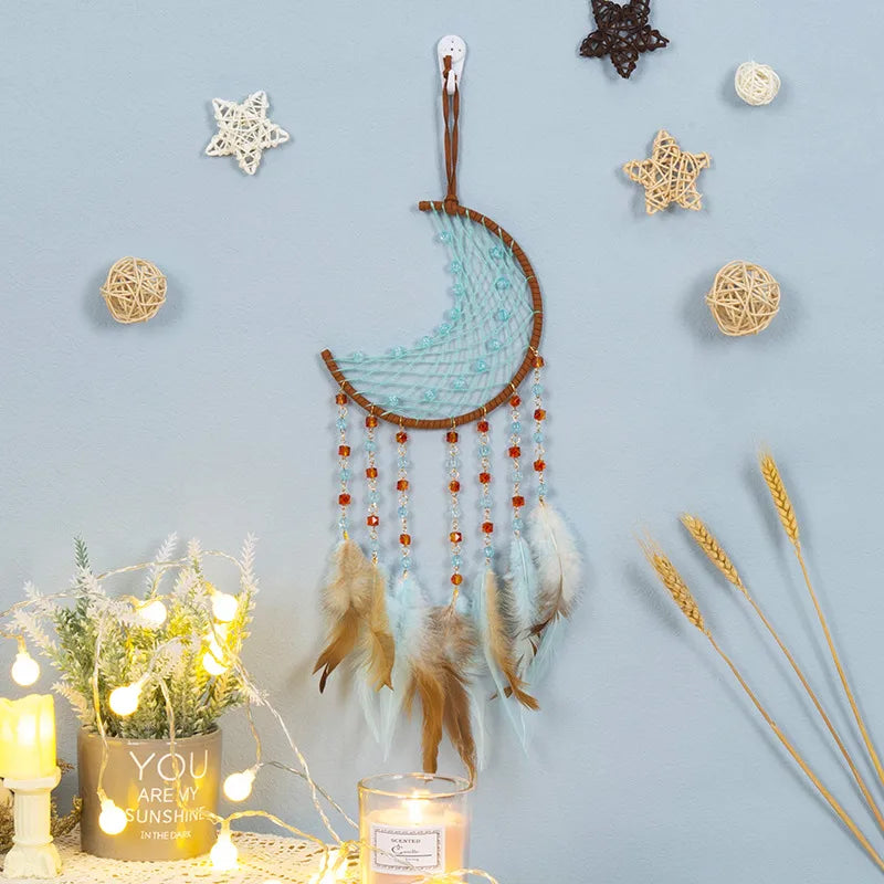 Classical Geometric Plastic Feather Iron Dreamcatcher Wall Art
