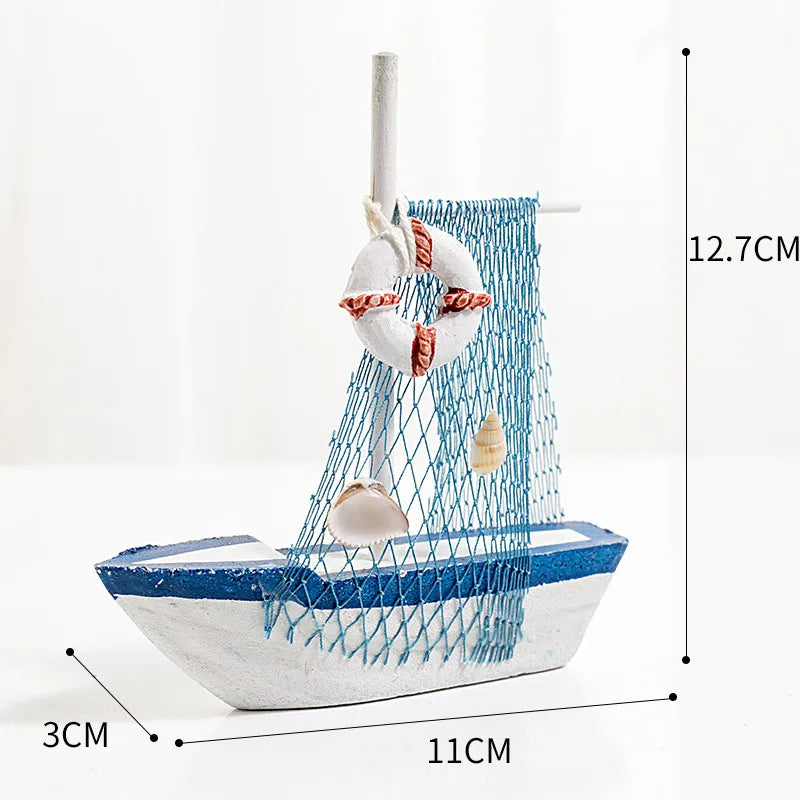 Marine Style Ship Wood Ornaments Artificial Decorations