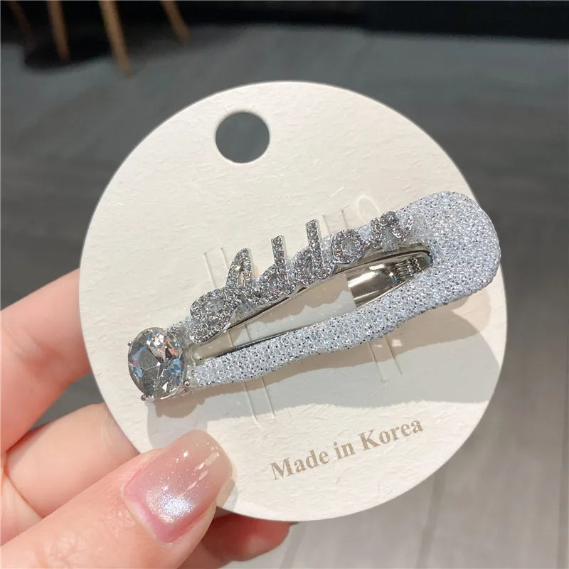 Silver Minimalist New English Alphabet Hair Clips Sweet Cool Style Bangs Washing Face Side Clips Super Fairy Tale Hair Cards