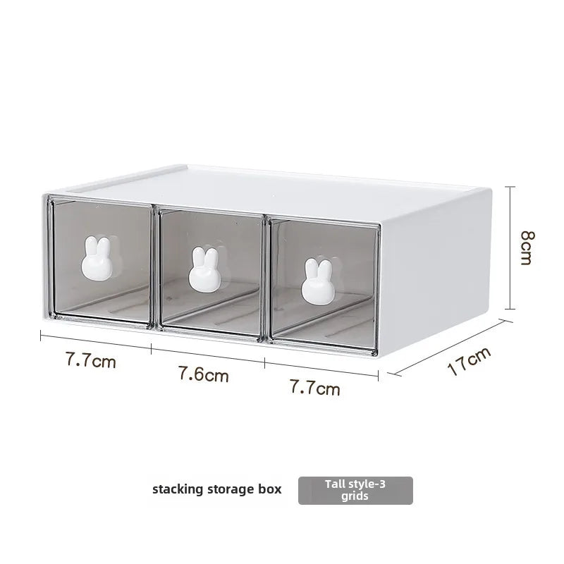 Dopamine Desktop Overlay Storage Cabinet Drawer Student Desk Stationery Storage Box Rubber Belt Hairpin Jewelry Fit Box