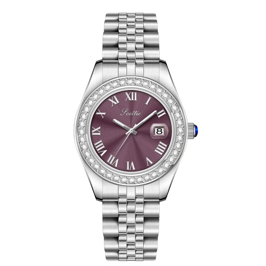 Retro Classic Style Solid Color Butterfly Double Snap Quartz Watch Women's Watches
