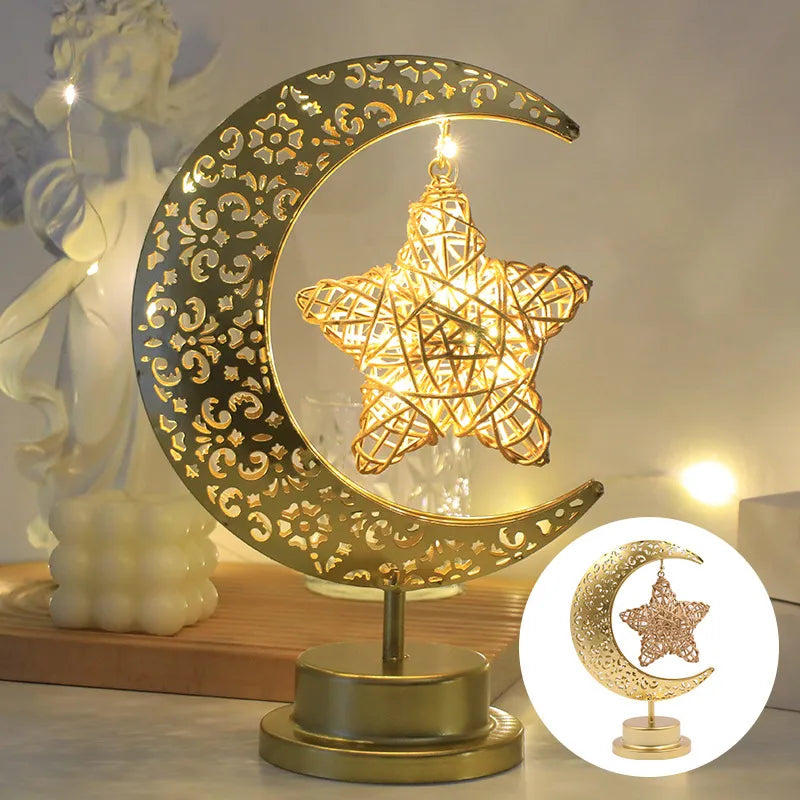 Casual Romantic Simple Style Moon Plastic Iron Indoor Party Night Lights Led Lights Night Lights