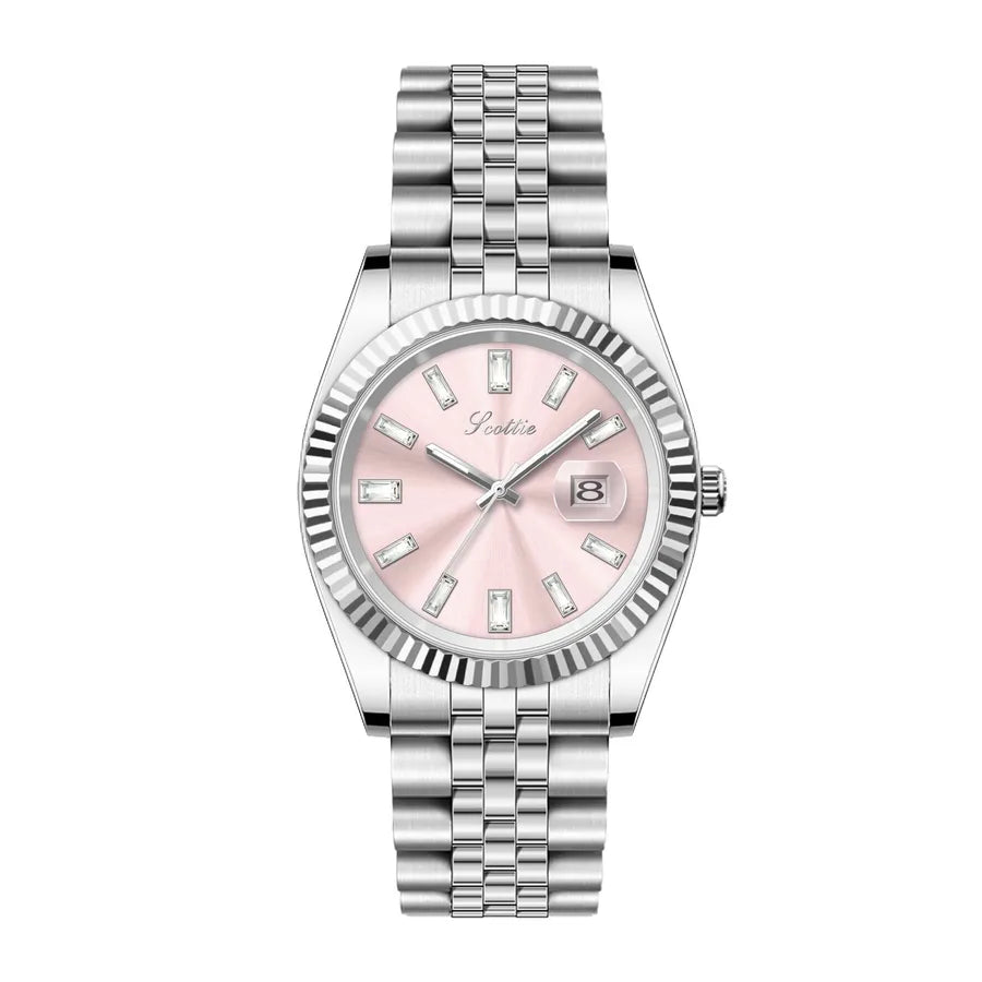 Casual Simple Style Commute Round Butterfly Double Snap Quartz Watch