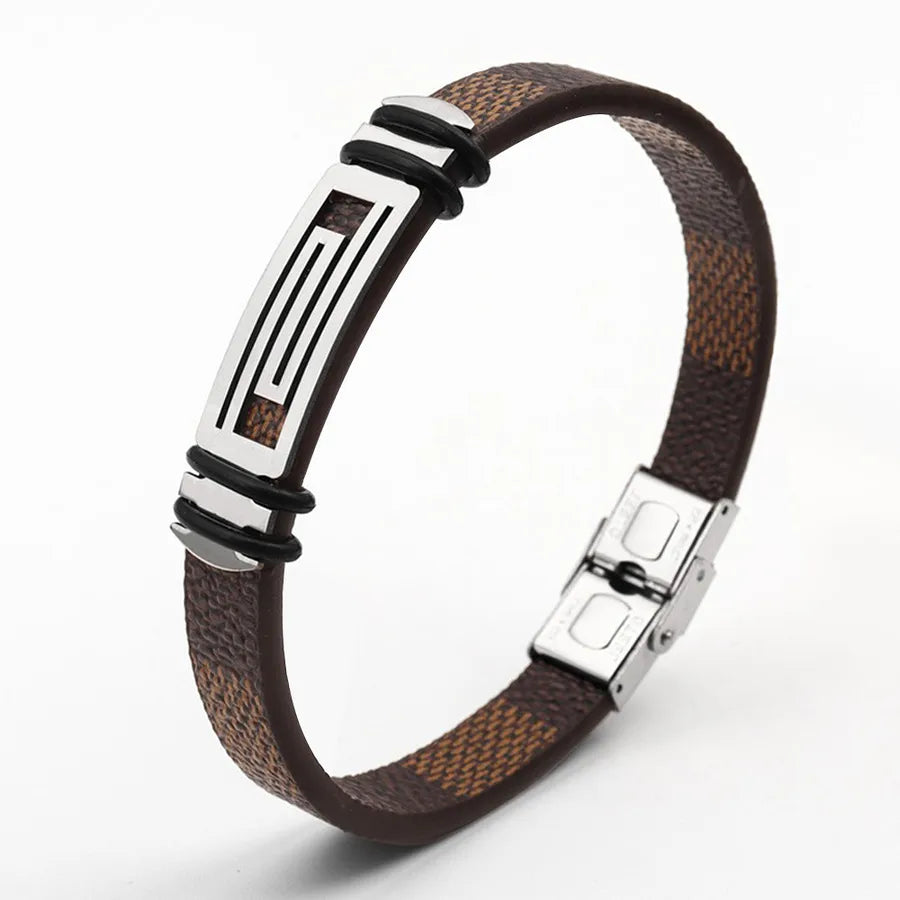 Retro Punk Animal rope Titanium Steel Plating Men's Bangle Men Cord & Leather Bracelets