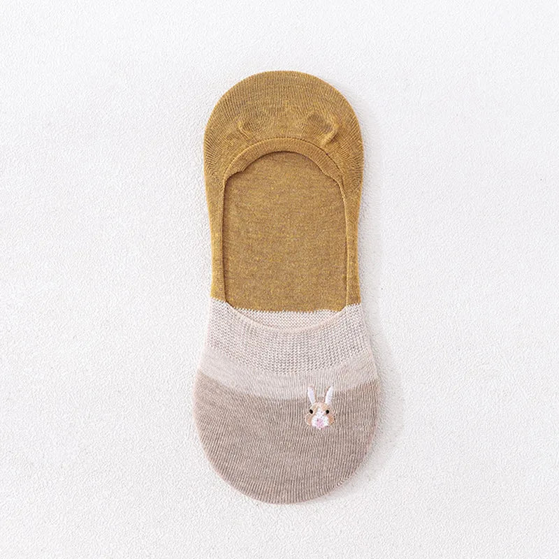 new bunny color matching invisible breathable thin women's socks